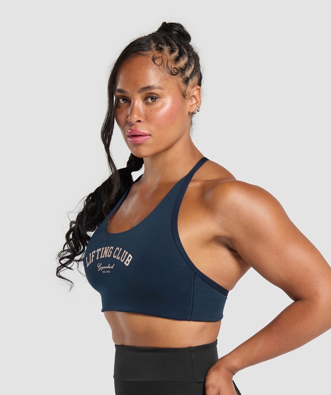 Gymshark Lifting Club Retro Bra BH Dam Marinblå | 831FRNJTK