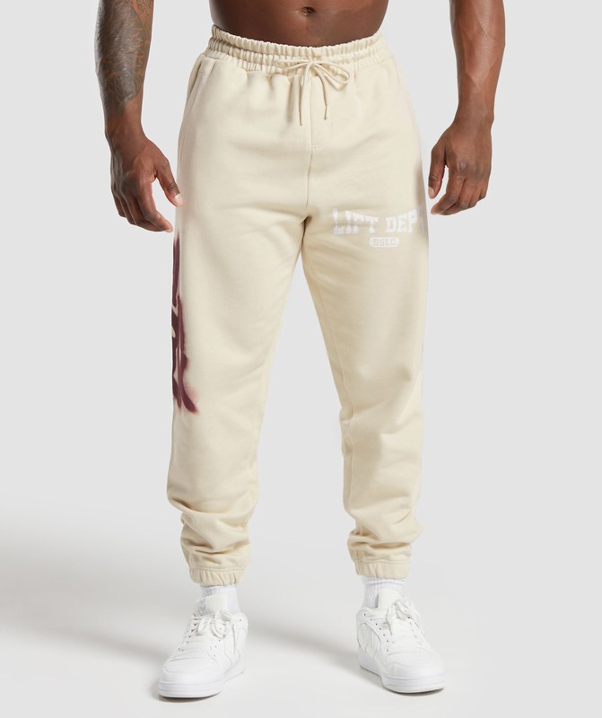 Gymshark Lifting Department Graffiti Joggers Joggingbyxor Herr Vita | 945XOLZKW