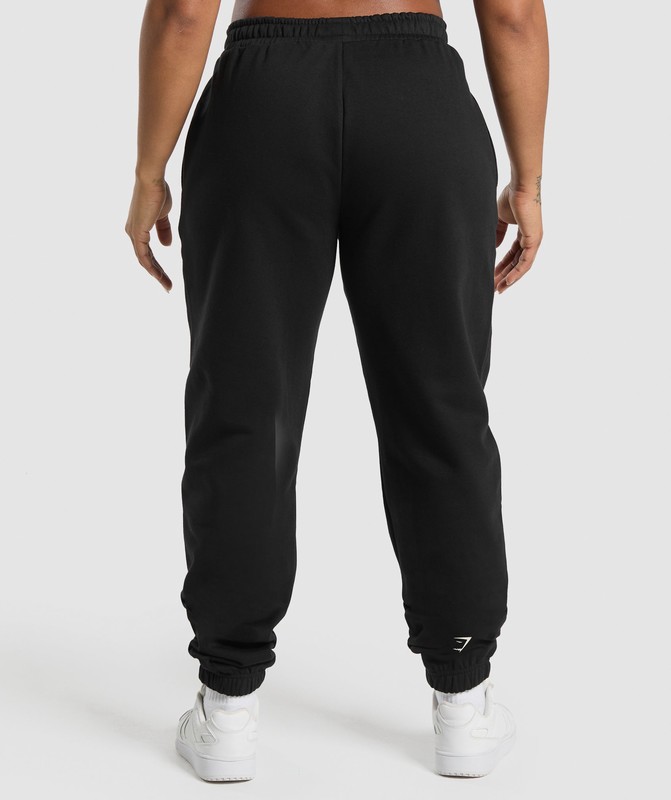 Gymshark Lifting Essentials Graphic Brushed Oversized Joggers Joggingbyxor Dam Svarta | 540CMKYEL