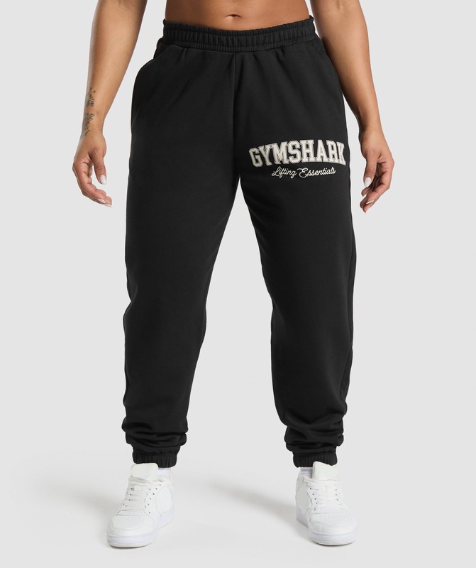Gymshark Lifting Essentials Graphic Brushed Oversized Joggers Joggingbyxor Dam Svarta | 540CMKYEL