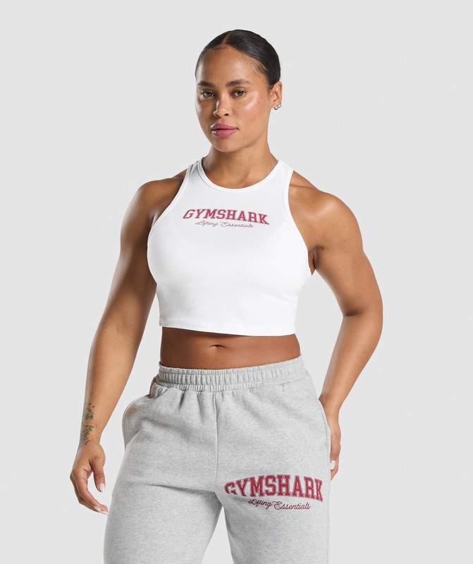 Gymshark Lifting Essentials Graphic Tank Linne Dam Vita | 074IDOMXV