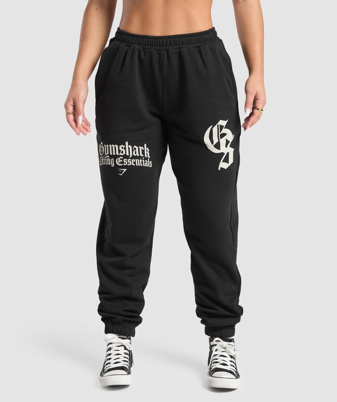 Gymshark Lifting Essentials Oversized Joggers Joggingbyxor Dam Svarta | 094INFMVK
