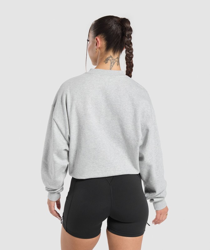 Gymshark Lifting Essentials Oversized Sweatshirt Tröjor Dam Ljusgrå | 160ERCAYP