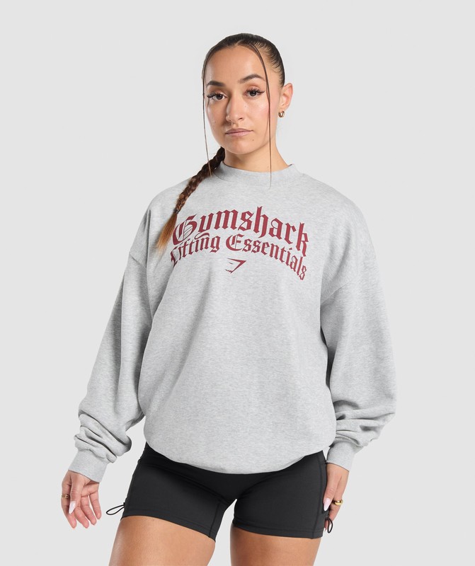 Gymshark Lifting Essentials Oversized Sweatshirt Tröjor Dam Ljusgrå | 160ERCAYP