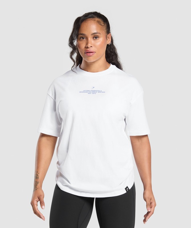 Gymshark Lifting Graphic T-Shirt T-Shirt Dam Vita | 657SBNMEG