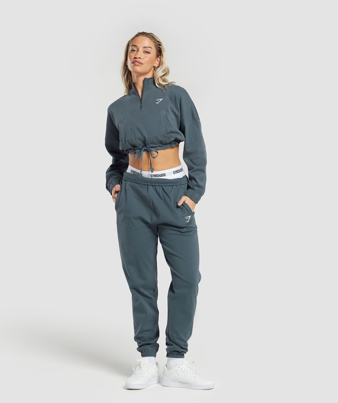 Gymshark Lifting Lightweight 1/4 Zip Pullover Pullover Dam Titan Blå | 924ICFDTZ