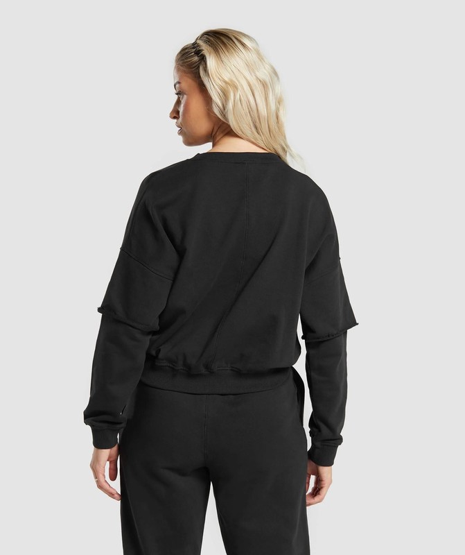Gymshark Lifting Oversized Sweatshirt Tröjor Dam Svarta | 357JAEBUV