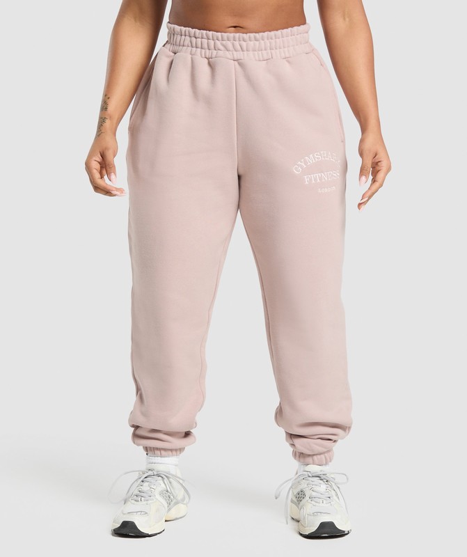 Gymshark London Fitness Club Graphic Jogger Joggingbyxor Dam Rosa | 956UVHSMY