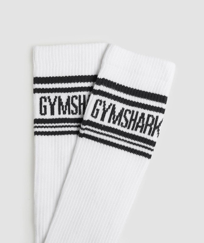 Gymshark Long Stripe Socks Strumpor Dam Vita | 495DUYSBH
