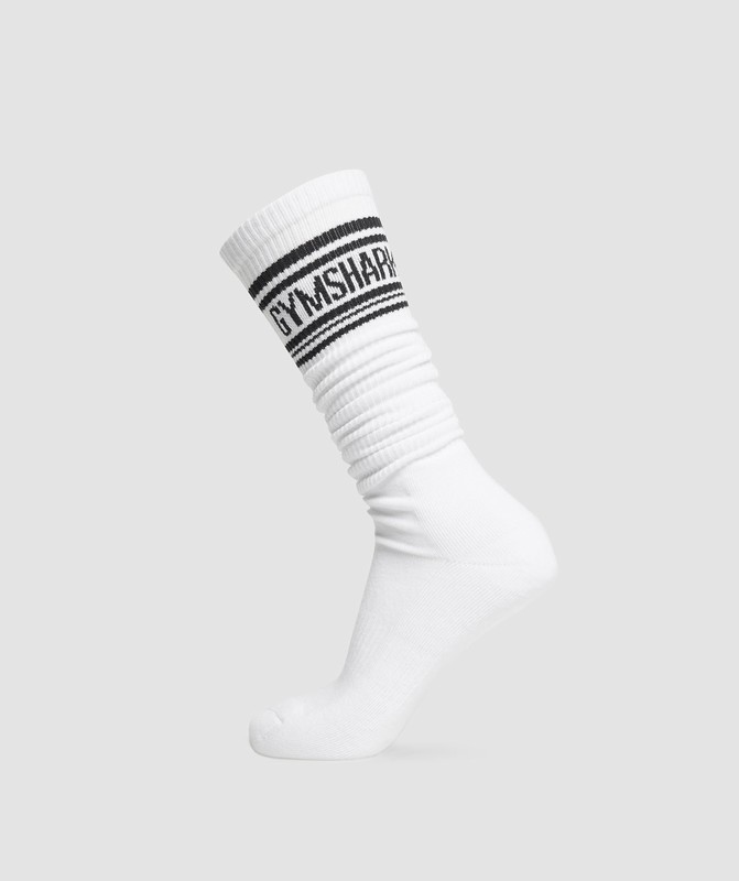 Gymshark Long Stripe Socks Strumpor Dam Vita | 495DUYSBH