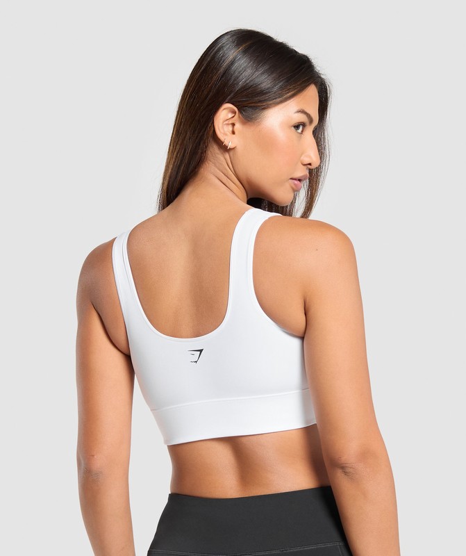 Gymshark Longline Sports Bra Sport BH Dam Vita | 718YJRPTZ