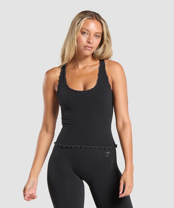 Gymshark Luxe Seamless Tank Linne Dam Coal Marl | 063KINDJE