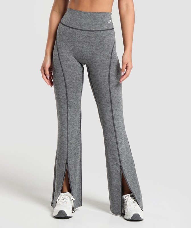 Gymshark Marl Flared Leggings Leggings Dam Svarta | 052JESTNM