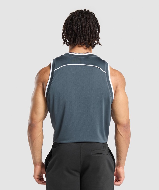 Gymshark Mesh Tank Linne Herr Titan Blå | 276SLXAIU