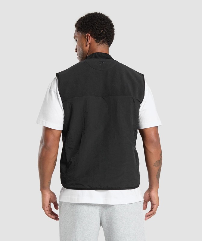Gymshark Micro Fleece Gilet Väst Herr Svarta | 952DKAUWI