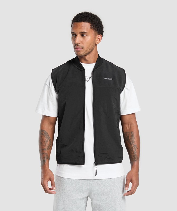 Gymshark Micro Fleece Gilet Väst Herr Svarta | 952DKAUWI