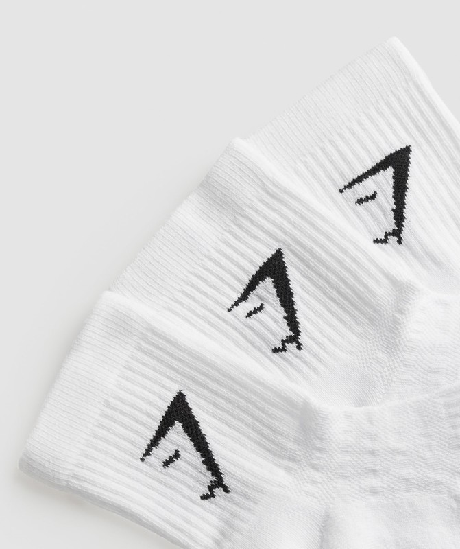 Gymshark Midi 3pk Socks Strumpor Dam Vita | 032AOWEFH