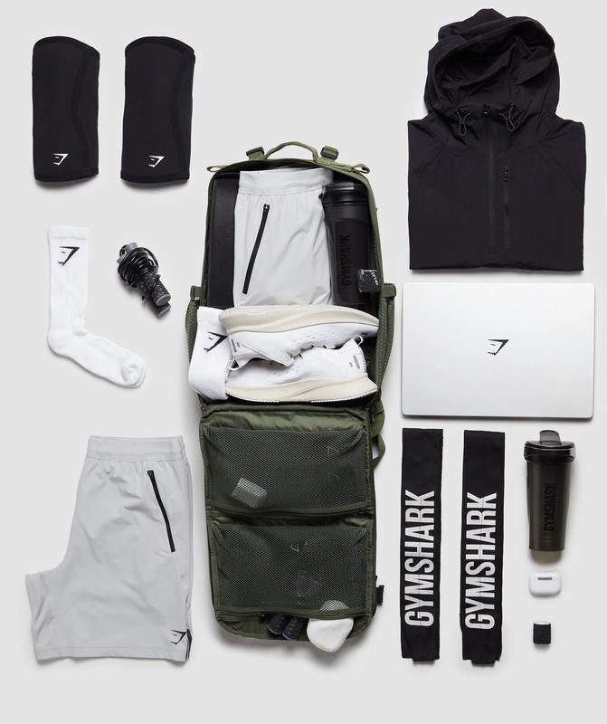 Gymshark Military Backpack Ryggsäck Dam Olivgröna | 534LCSYMT