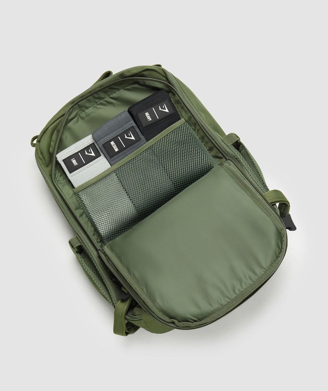 Gymshark Military Backpack Ryggsäck Herr Olivgröna | 512LRQGUA