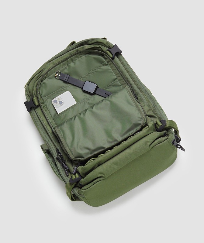 Gymshark Military Backpack Ryggsäck Herr Olivgröna | 512LRQGUA