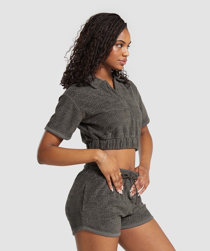 Gymshark Monogram Towel Crop Top Crop Top Dam Gröna | 945TWSHUF