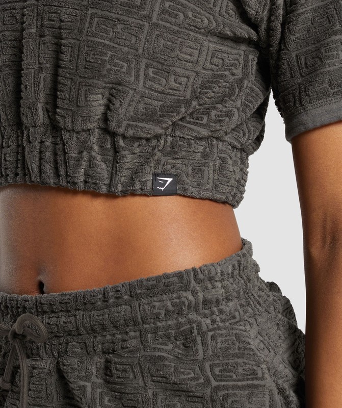 Gymshark Monogram Towel Crop Top Crop Top Dam Gröna | 945TWSHUF