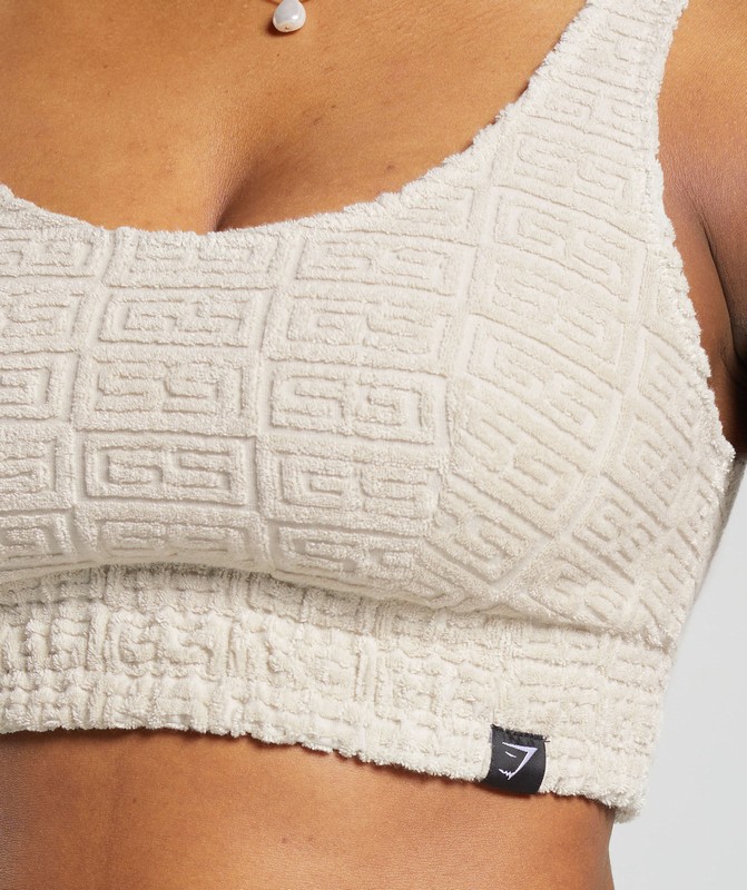 Gymshark Monogram Towelling Bralette Braletter Dam Grå | 127NYOUCA