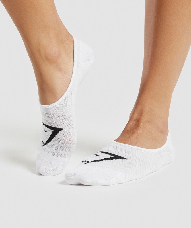 Gymshark No Show Socks 3pk Strumpor Dam Vita | 935ZEUROF