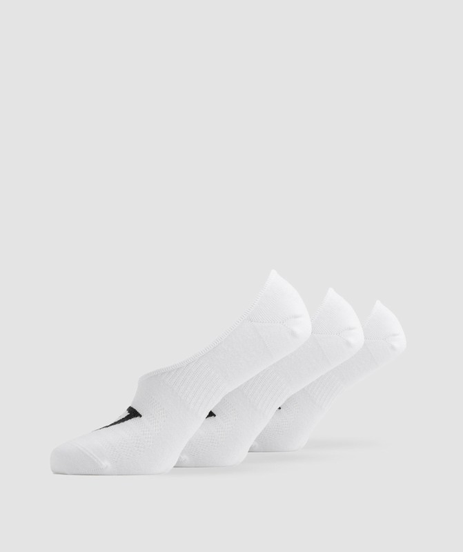 Gymshark No Show Socks 3pk Strumpor Dam Vita | 935ZEUROF