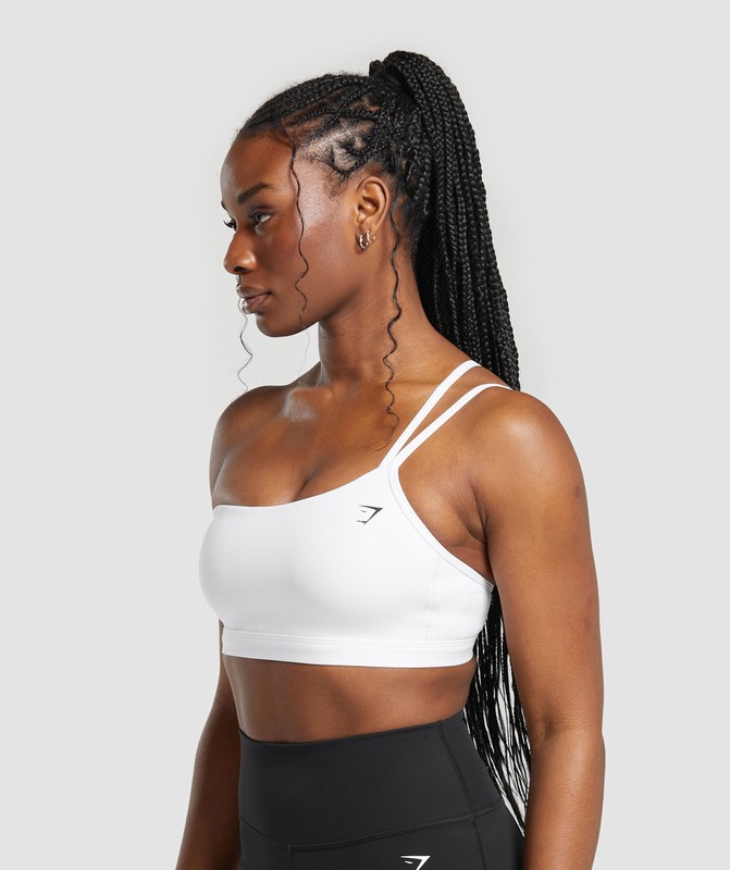 Gymshark One Shoulder Sports Bra Sport BH Dam Vita | 498IBTKQP