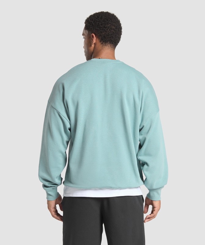 Gymshark Oversized Crest Crew Strumpor Herr Blå | 892PTIHUD