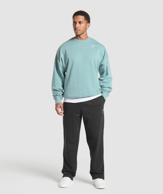 Gymshark Oversized Crest Crew Strumpor Herr Blå | 892PTIHUD