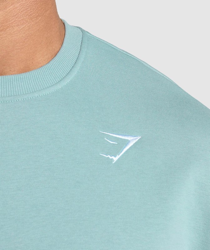Gymshark Oversized Crest Crew Strumpor Herr Blå | 892PTIHUD