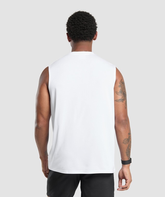 Gymshark Oversized Performance Tank Linne Herr Vita | 521DXNTIO