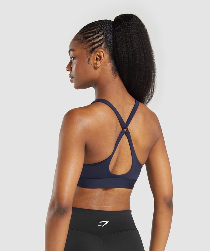 Gymshark Peek A Boo Sports Bra Sport BH Dam Blå | 603IAWCTP