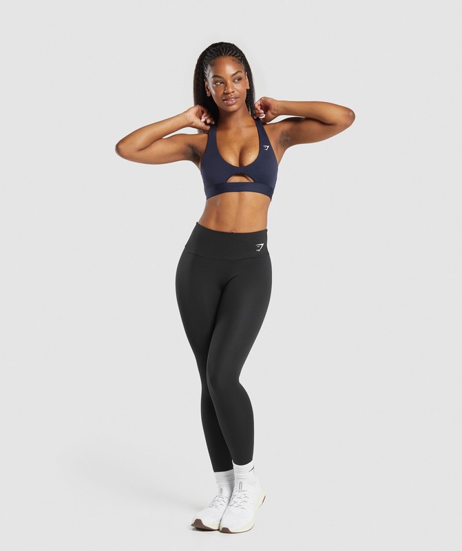 Gymshark Peek A Boo Sports Bra Sport BH Dam Blå | 603IAWCTP