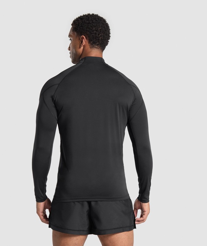 Gymshark Performance 1/4 Zip Pullover Herr Svarta | 791PUNBEX