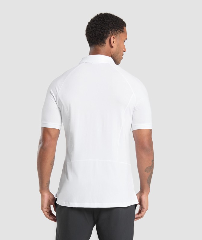 Gymshark Performance Polo Shirt 2 Polotröja Herr Vita | 503OKXJYH