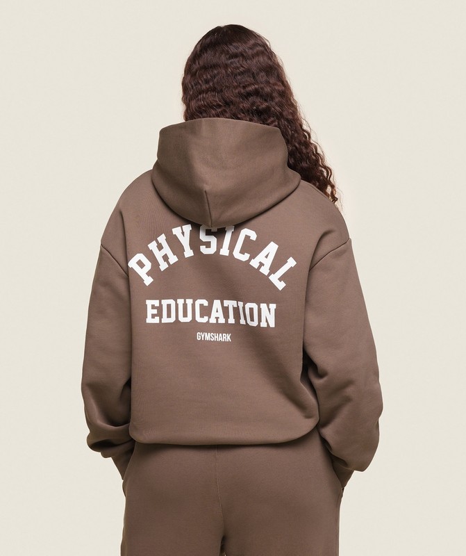 Gymshark Phys Ed Logo Hoodie Hoodie Dam Bruna | 721HLKSGI