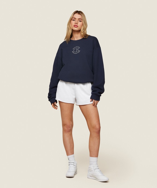 Gymshark Phys Ed Logo Sweatshirt Tröjor Dam Blå | 057ZKBYIJ