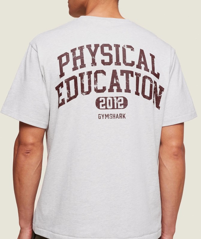 Gymshark Phys Ed T-Shirt T-Shirt Herr Ljusgrå | 540GYKQAC