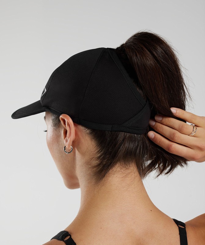 Gymshark Ponytail Cap Keps Dam Svarta | 748VGDWPB
