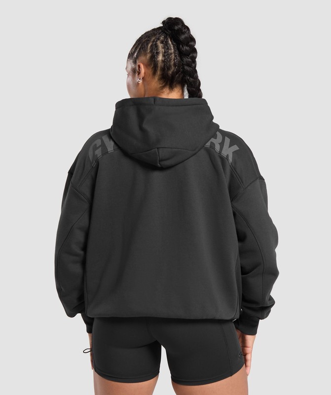 Gymshark Power Hoodie Hoodie Dam Svarta | 524DJZTBO
