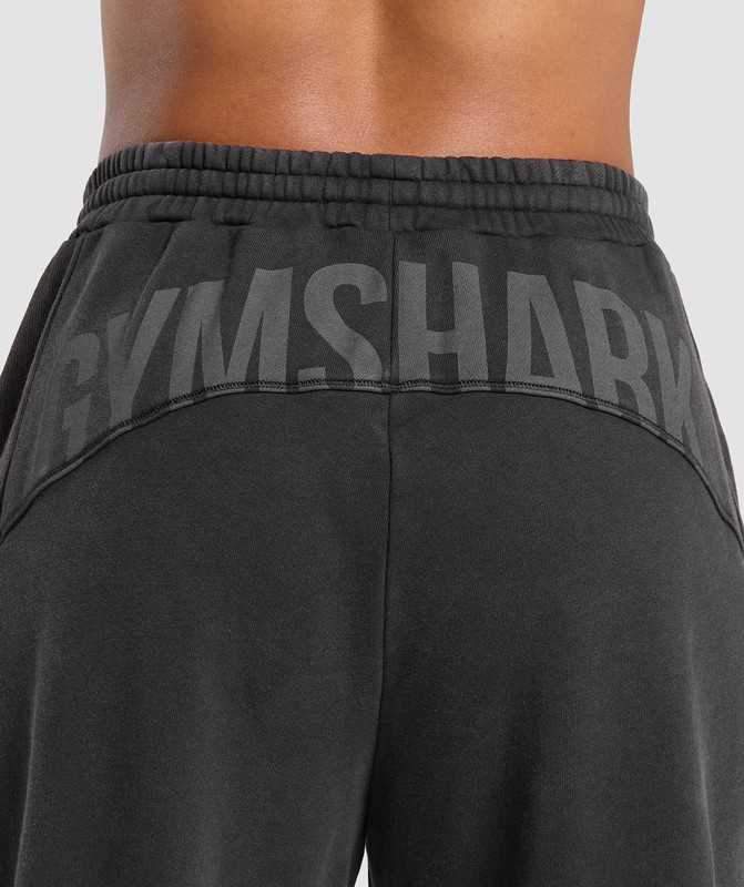 Gymshark Power Washed Joggers Joggingbyxor Dam Svarta Tvätt | 502GZIAXM