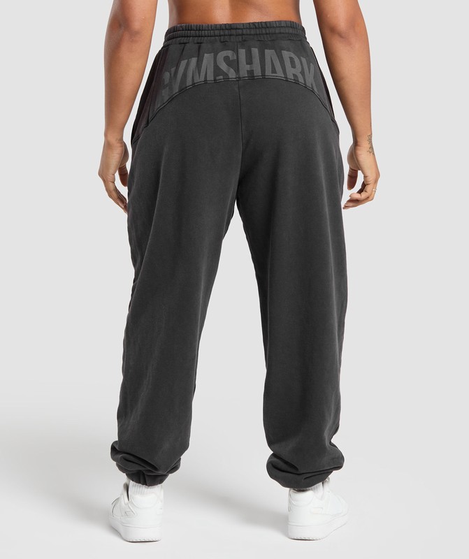 Gymshark Power Washed Joggers Joggingbyxor Dam Svarta Tvätt | 502GZIAXM