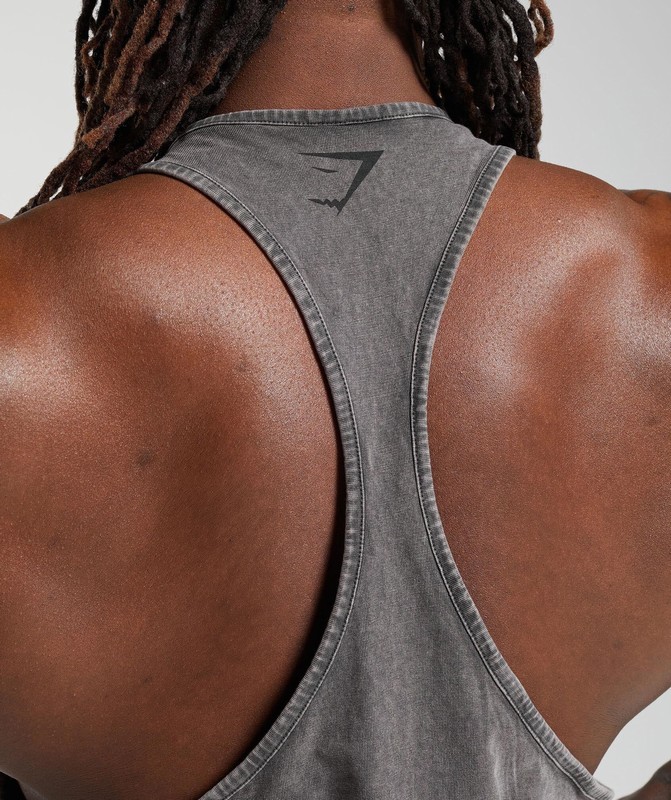 Gymshark Power Washed Stringer Stringer Herr Grå | 790TSJPYK