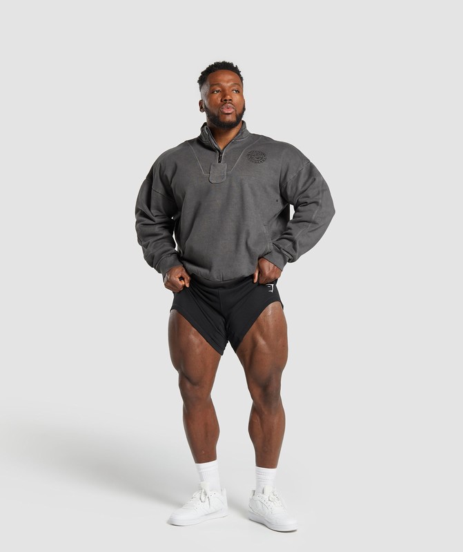 Gymshark Premium Legacy 1/4 Zip Tröjor Herr Svarta | 053KYVXEN