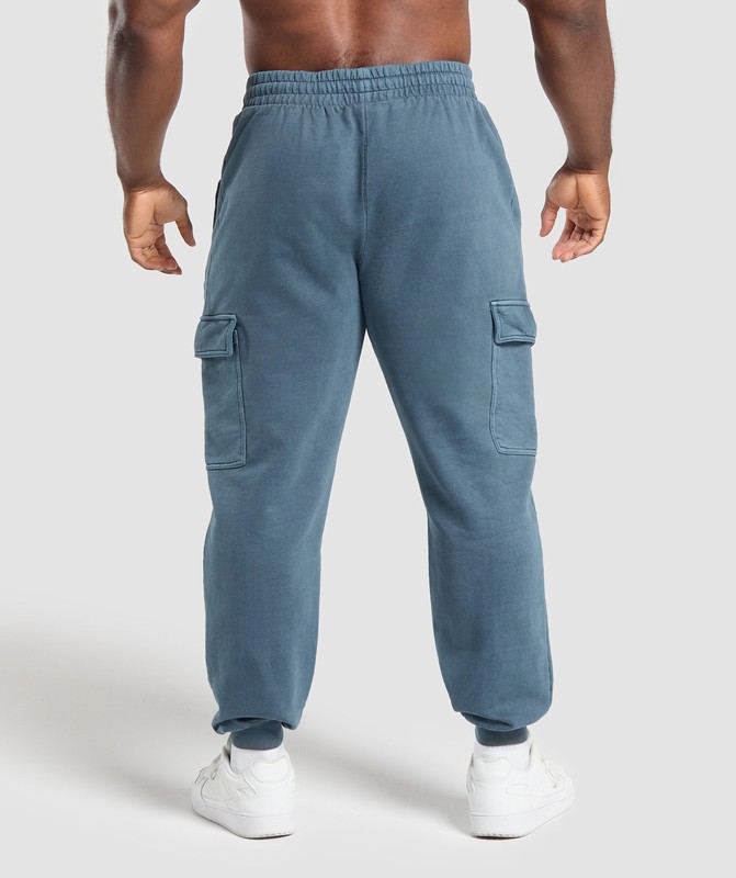Gymshark Premium Legacy Cargo Pants Byxor Herr Blå | 509AXPGIE