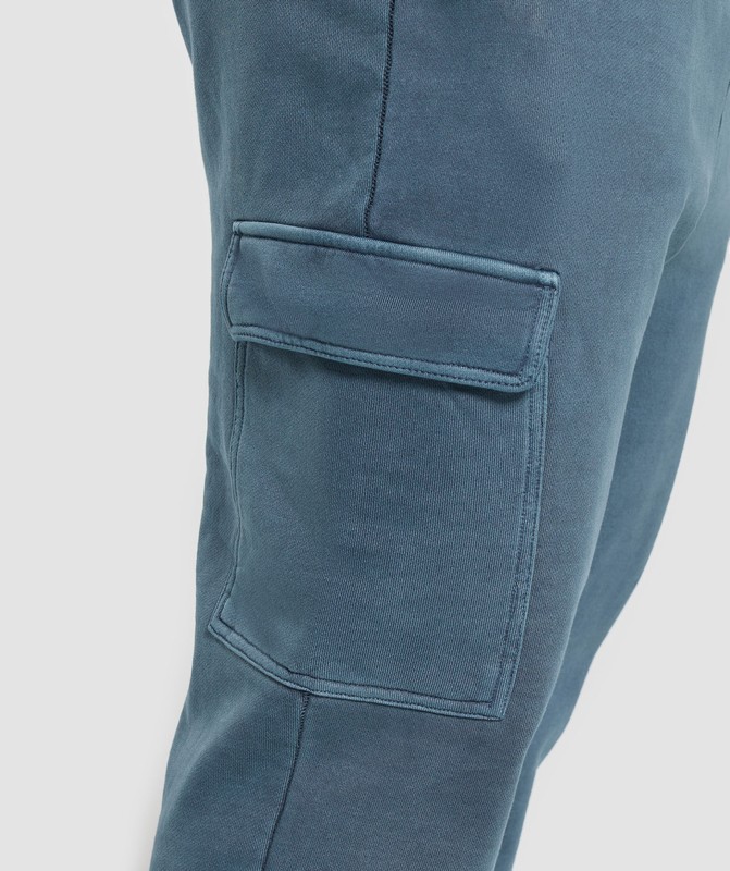 Gymshark Premium Legacy Cargo Pants Byxor Herr Blå | 509AXPGIE