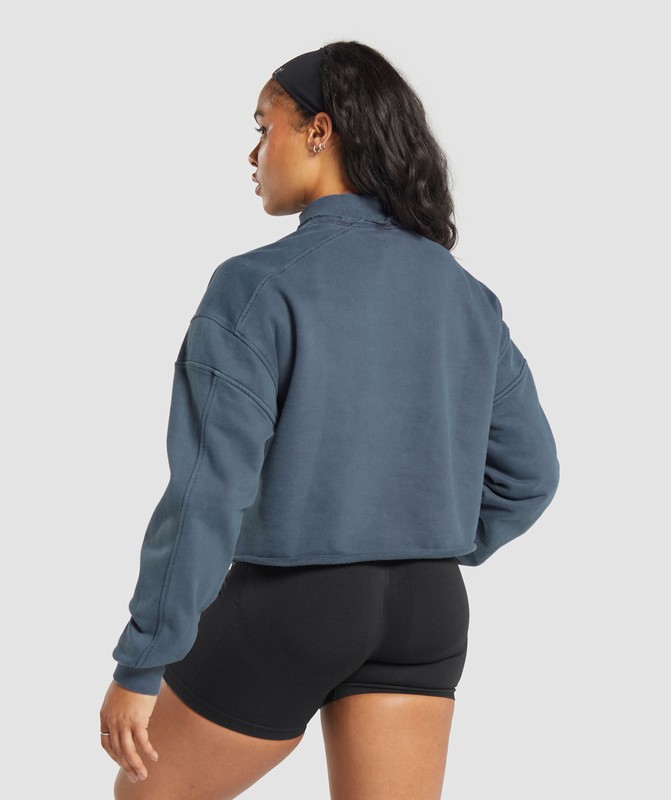 Gymshark Premium Legacy Sweatshirt Tröjor Dam Blå | 649ESDAWN